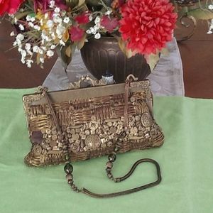 Beautiful ventage hand made clutch ,bag.